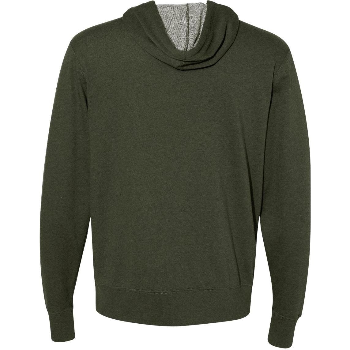 no-logo Independent Trading Co. Heathered French Terry Full-Zip Hooded Sweatshirt-Men's Layering-Independent Trading Co.-Thread Logic