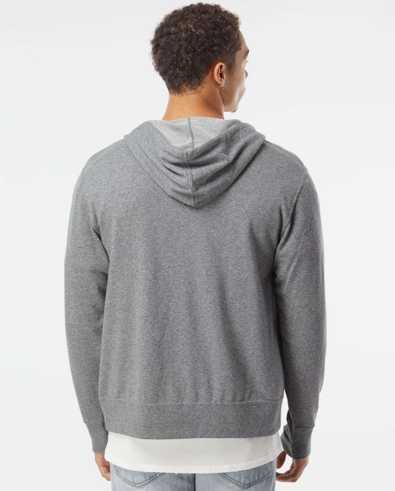 no-logo Independent Trading Co. Heathered French Terry Full-Zip Hooded Sweatshirt-Men's Layering-Independent Trading Co.-Thread Logic