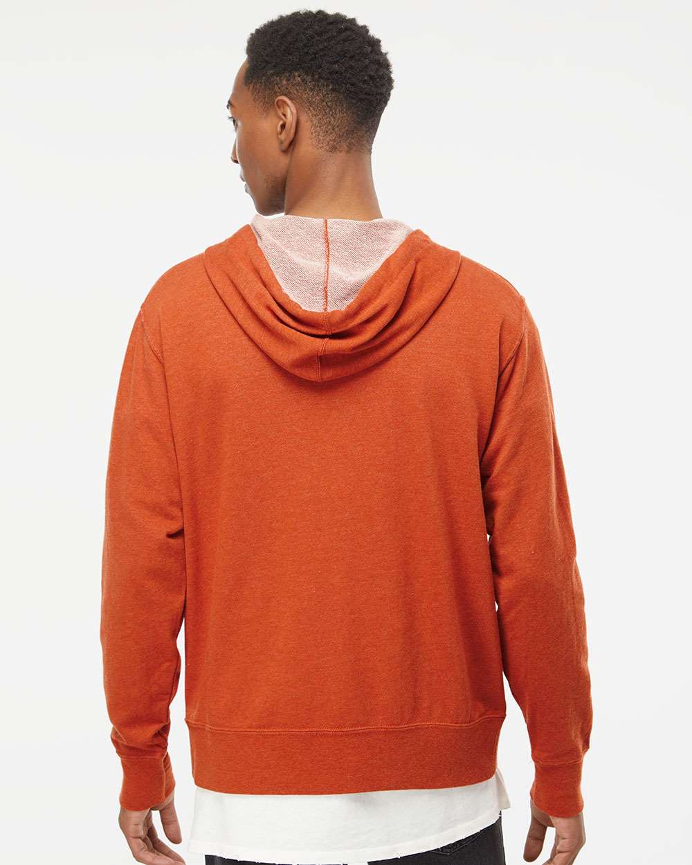no-logo Independent Trading Co. Heathered French Terry Full-Zip Hooded Sweatshirt-Men's Layering-Independent Trading Co.-Thread Logic