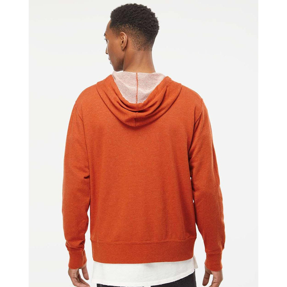 no-logo Independent Trading Co. Heathered French Terry Full-Zip Hooded Sweatshirt-Men's Layering-Independent Trading Co.-Thread Logic