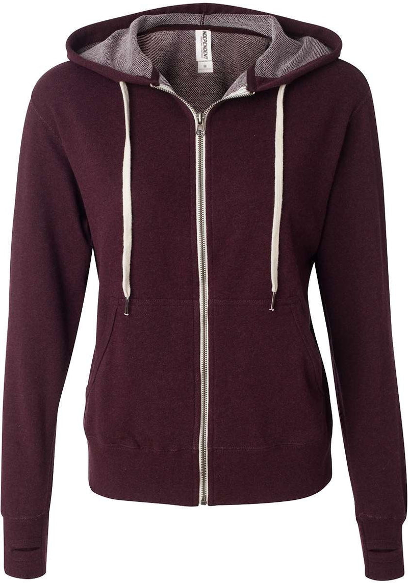 Independent Trading Co. Heathered French Terry Full-Zip Hooded Sweatshirt