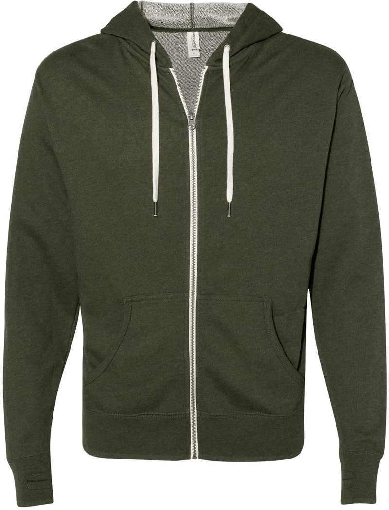 Independent Trading Co. Heathered French Terry Full-Zip Hooded Sweatshirt