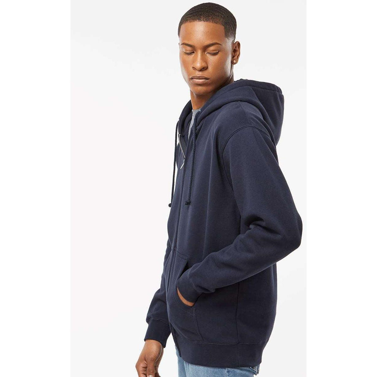 no-logo Independent Trading Co. Heavyweight Full-Zip Hooded Sweatshirt -Men's Layering-Independent Trading Co.-Thread Logic