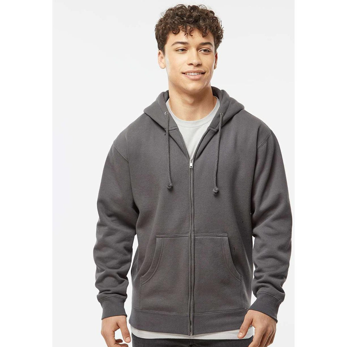 no-logo Independent Trading Co. Heavyweight Full-Zip Hooded Sweatshirt -Men's Layering-Independent Trading Co.-Thread Logic