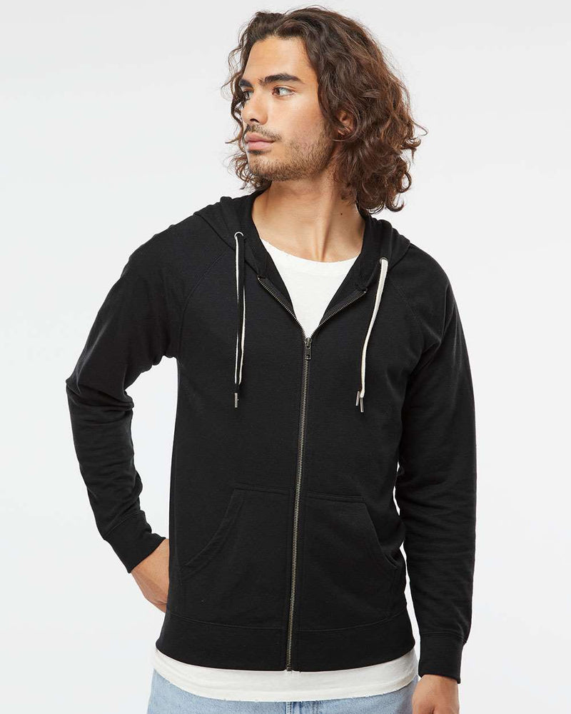 no-logo Independent Trading Co. Icon Lightweight Loopback Terry Zip Hood-Men's Layering-Independent Trading Co.-Thread Logic