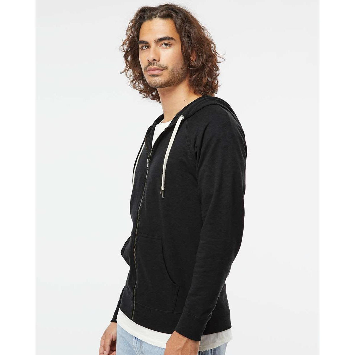 no-logo Independent Trading Co. Icon Lightweight Loopback Terry Zip Hood-Men's Layering-Independent Trading Co.-Thread Logic