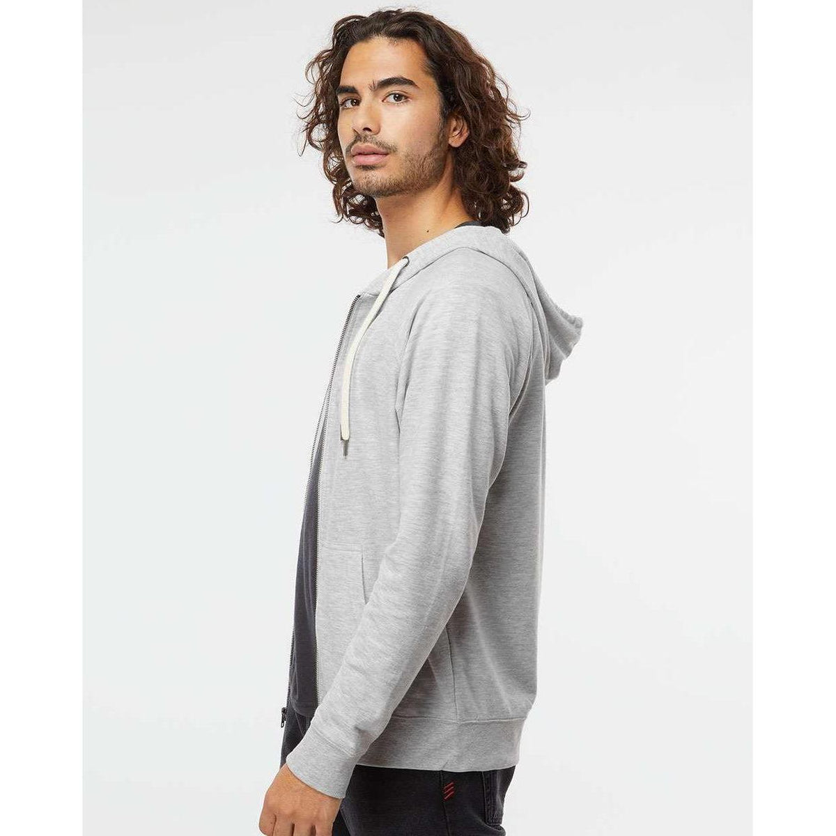 no-logo Independent Trading Co. Icon Lightweight Loopback Terry Zip Hood-Men's Layering-Independent Trading Co.-Thread Logic