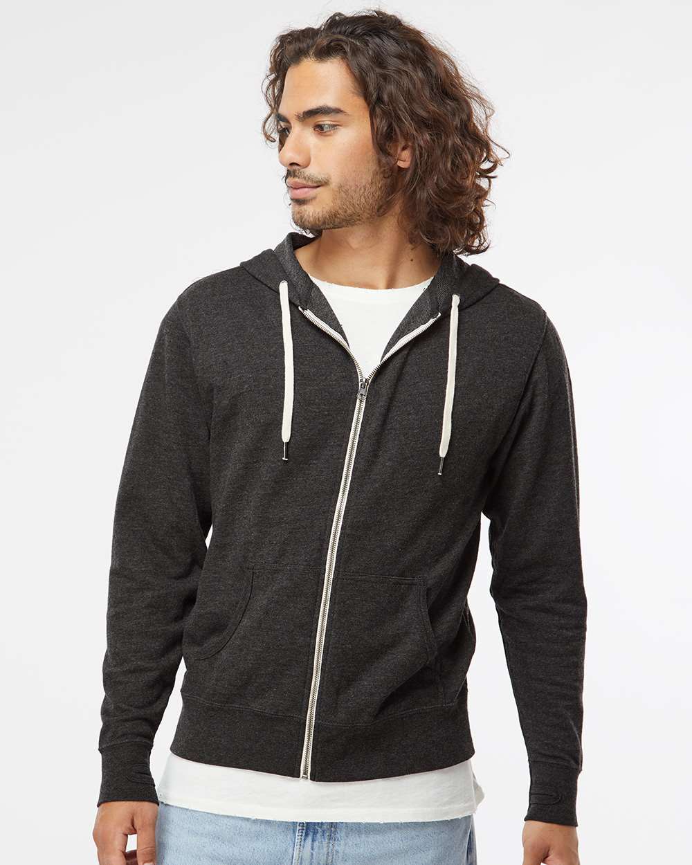 no-logo Independent Trading Co. Icon Lightweight Loopback Terry Zip Hood-Men's Layering-Independent Trading Co.-Thread Logic