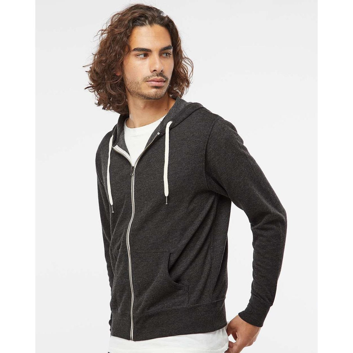 no-logo Independent Trading Co. Icon Lightweight Loopback Terry Zip Hood-Men's Layering-Independent Trading Co.-Thread Logic