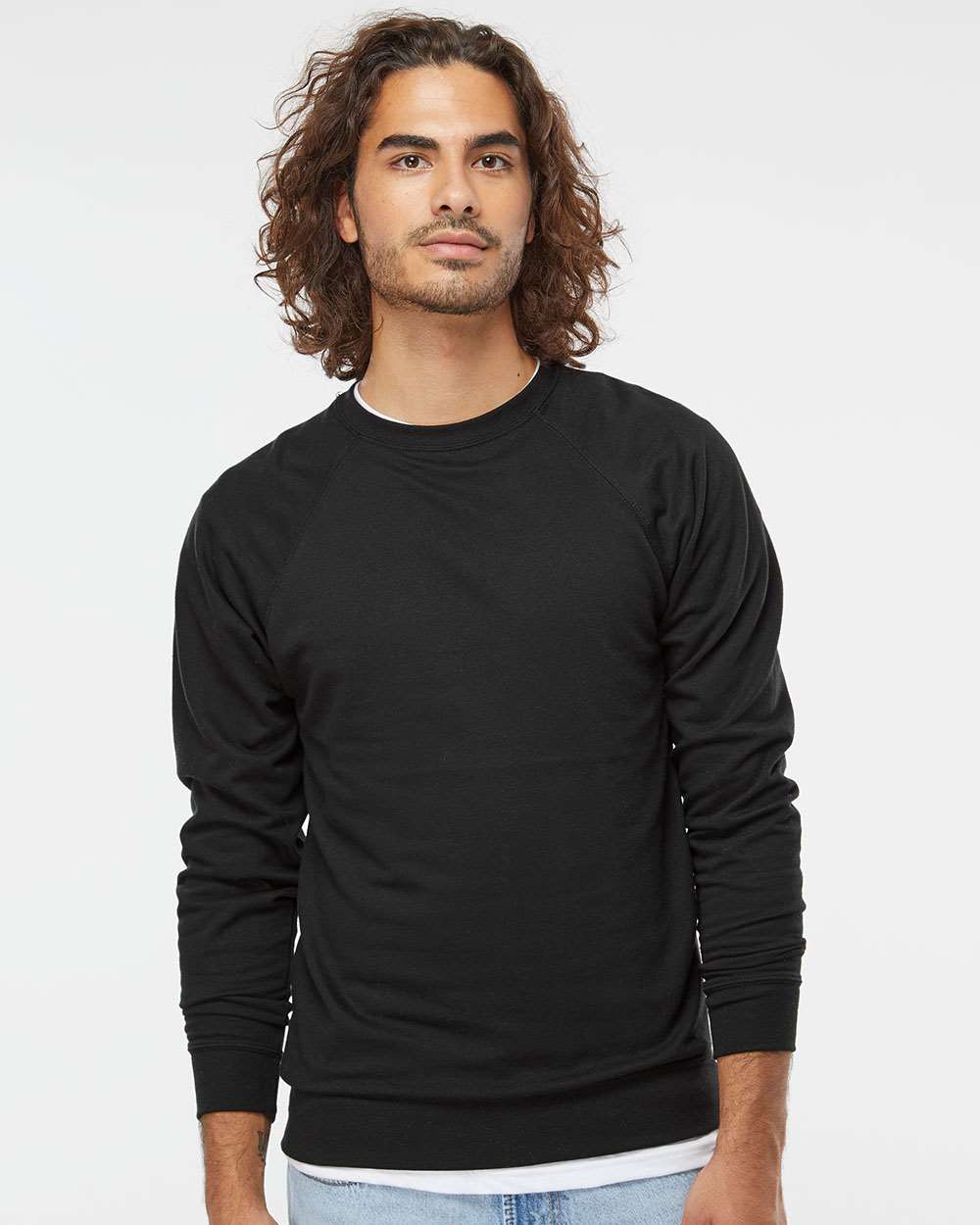 no-logo Independent Trading Co. Icon Unisex Lightweight Loopback Terry Crewneck Sweatshirt-Fleece-Independent Trading Co.-Thread Logic
