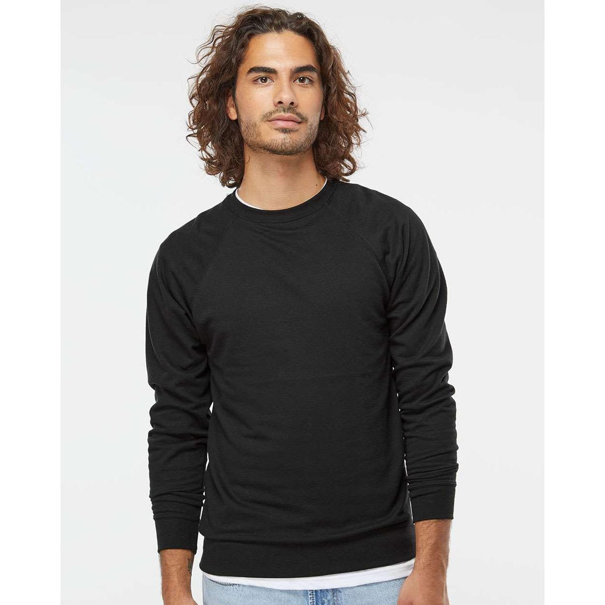 no-logo Independent Trading Co. Icon Unisex Lightweight Loopback Terry Crewneck Sweatshirt-Fleece-Independent Trading Co.-Thread Logic
