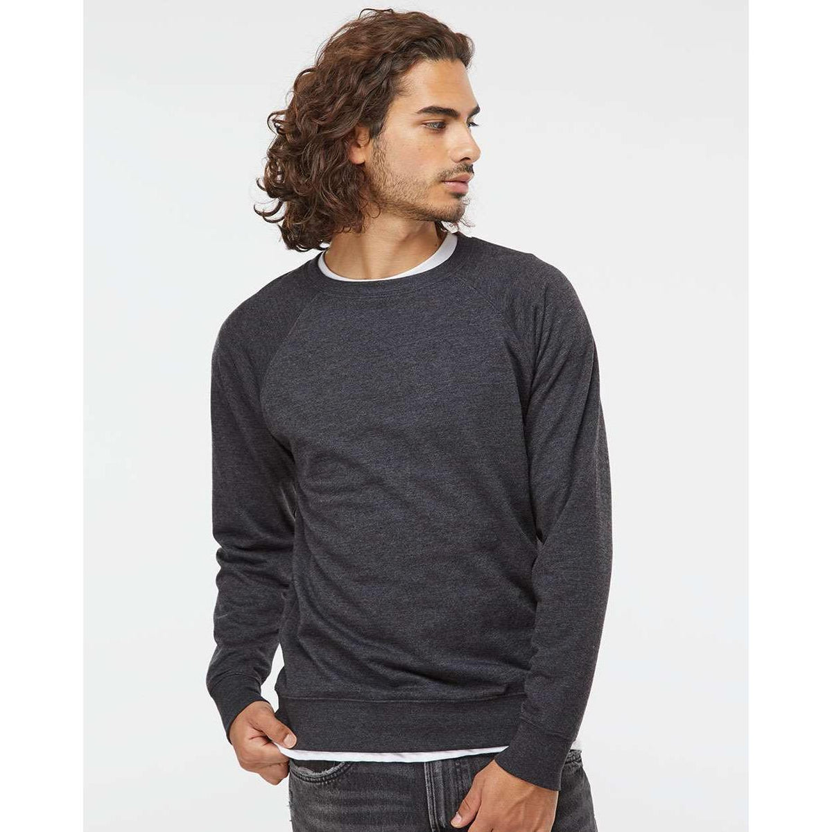 no-logo Independent Trading Co. Icon Unisex Lightweight Loopback Terry Crewneck Sweatshirt-Fleece-Independent Trading Co.-Thread Logic