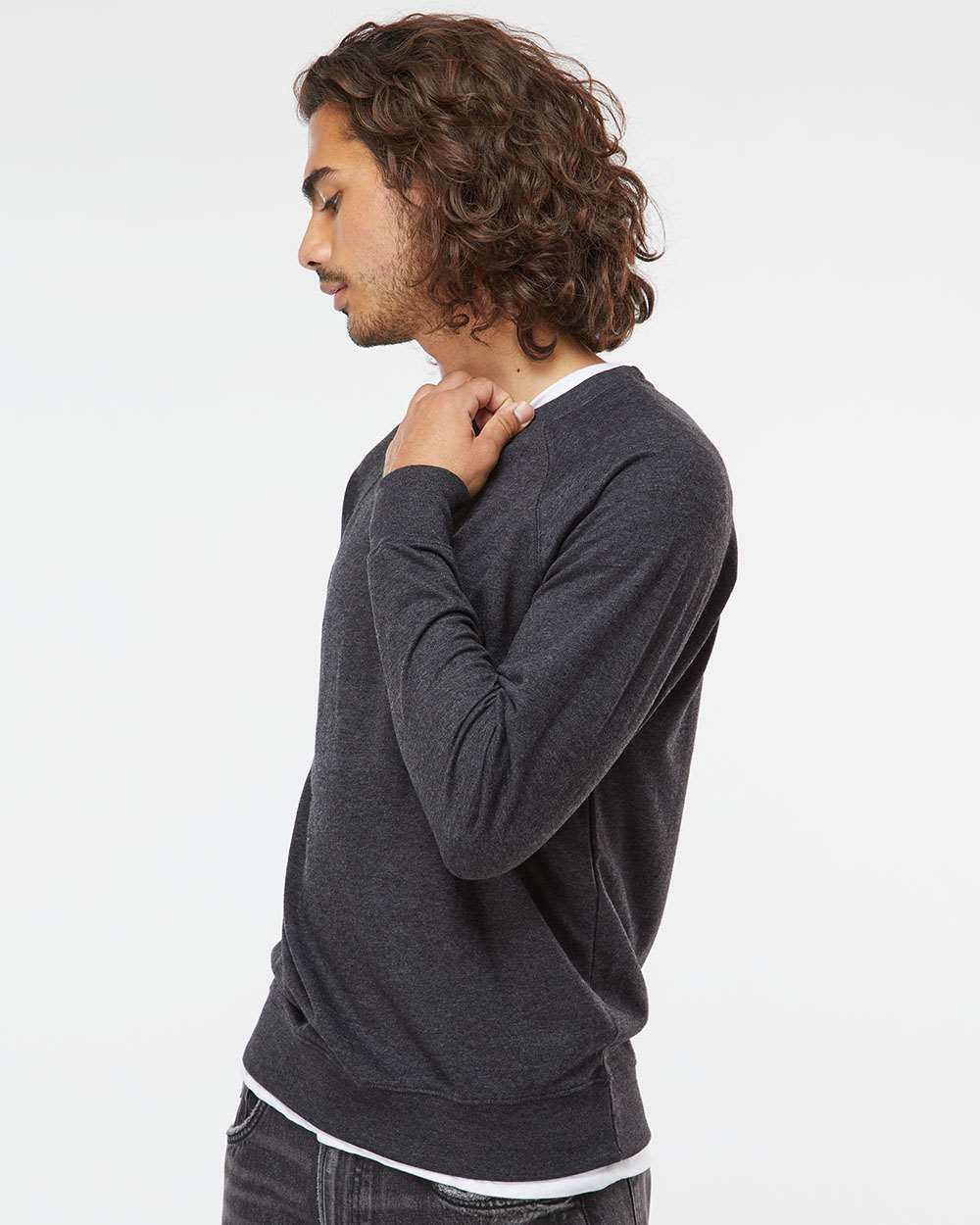 no-logo Independent Trading Co. Icon Unisex Lightweight Loopback Terry Crewneck Sweatshirt-Fleece-Independent Trading Co.-Thread Logic