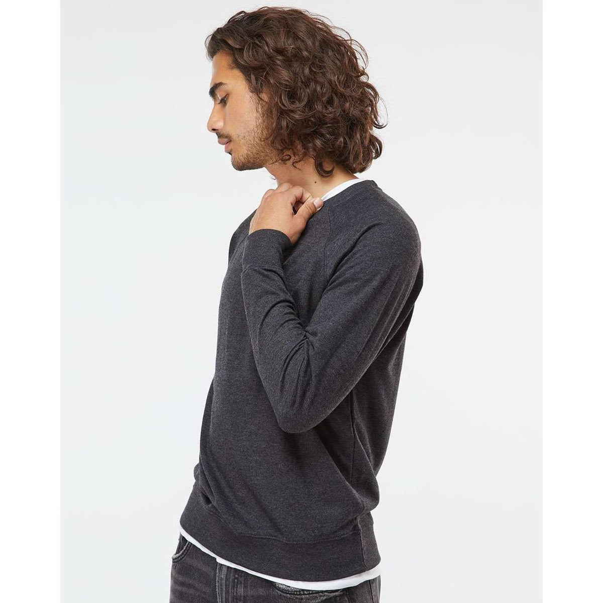 no-logo Independent Trading Co. Icon Unisex Lightweight Loopback Terry Crewneck Sweatshirt-Fleece-Independent Trading Co.-Thread Logic