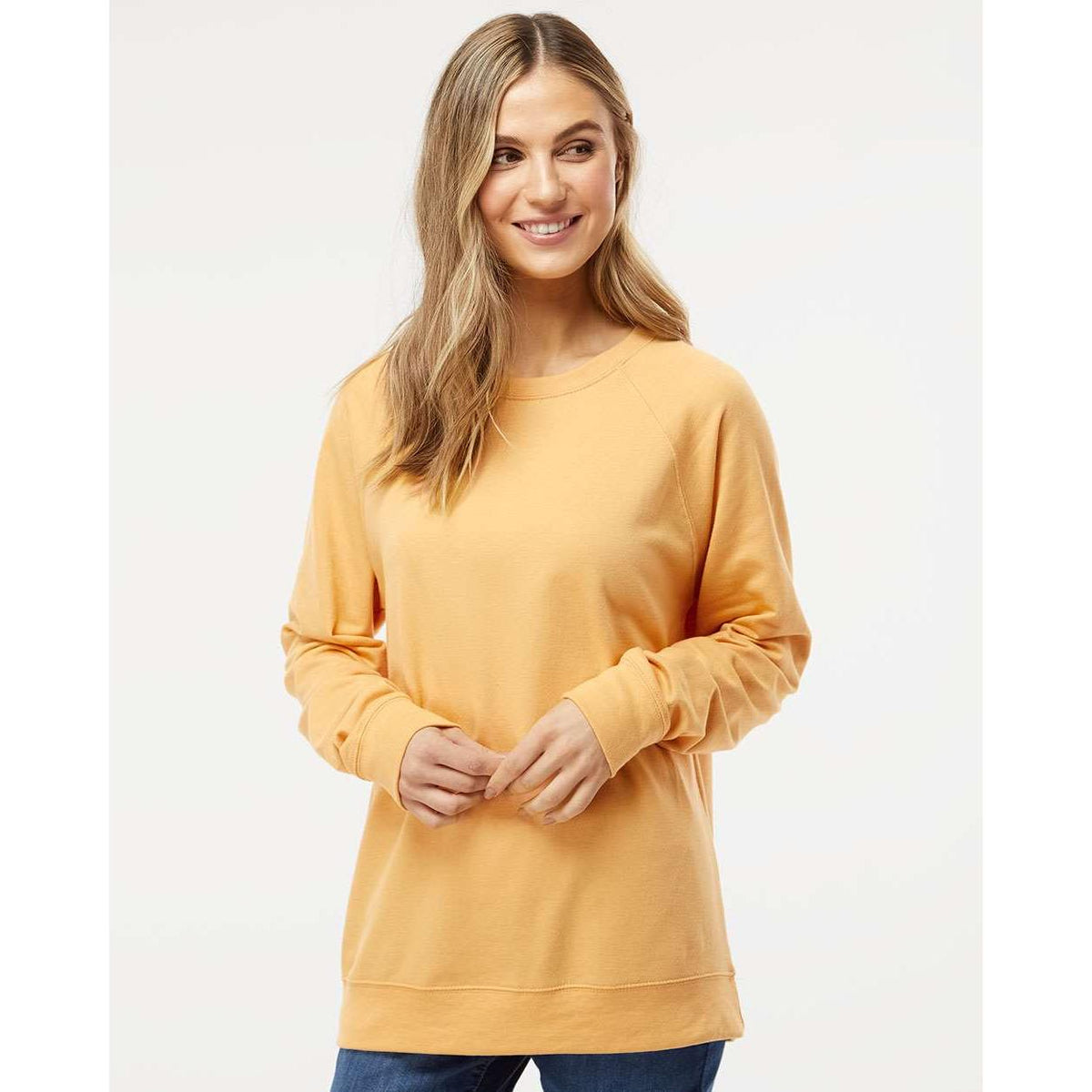 no-logo Independent Trading Co. Icon Unisex Lightweight Loopback Terry Crewneck Sweatshirt-Fleece-Independent Trading Co.-Thread Logic