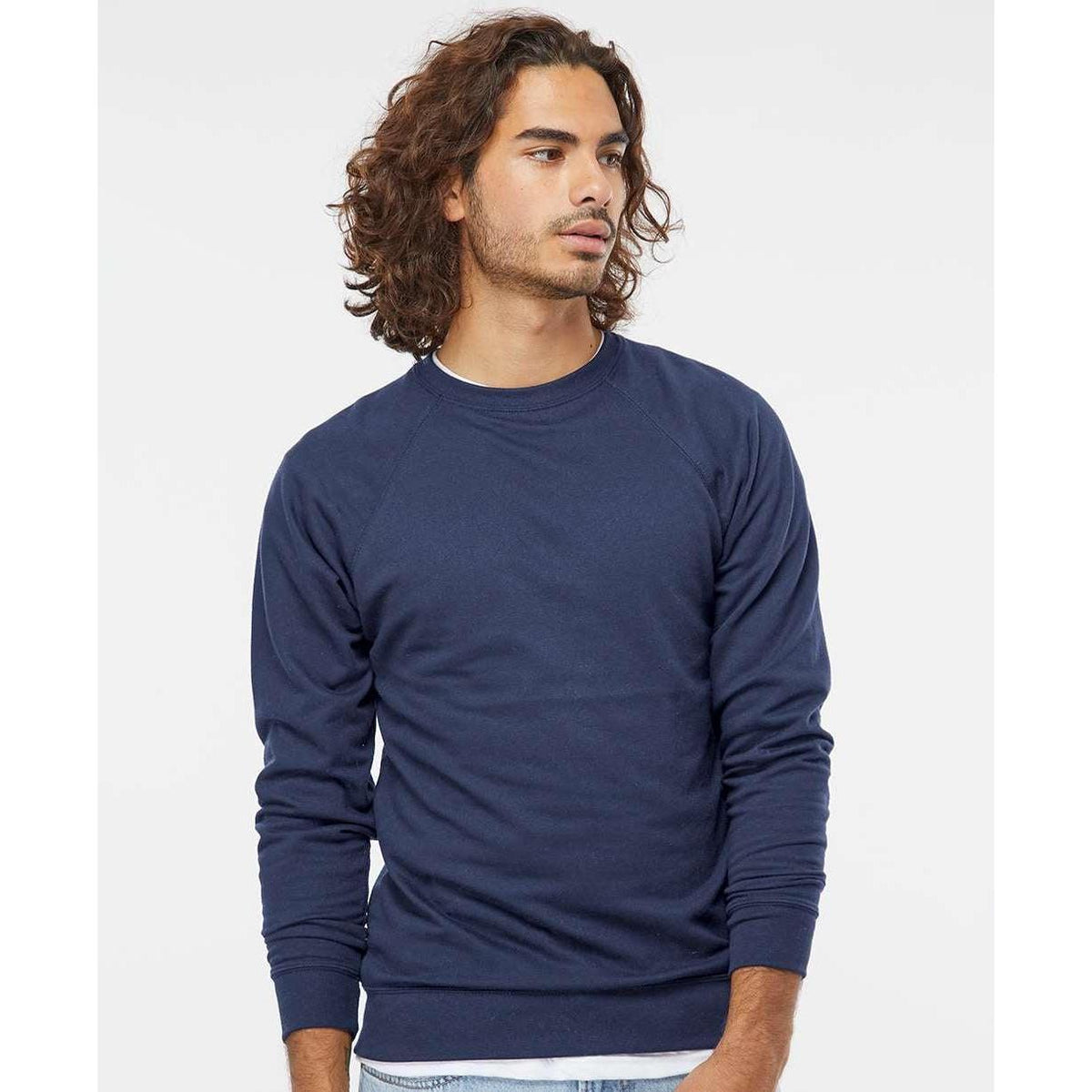 no-logo Independent Trading Co. Icon Unisex Lightweight Loopback Terry Crewneck Sweatshirt-Fleece-Independent Trading Co.-Thread Logic