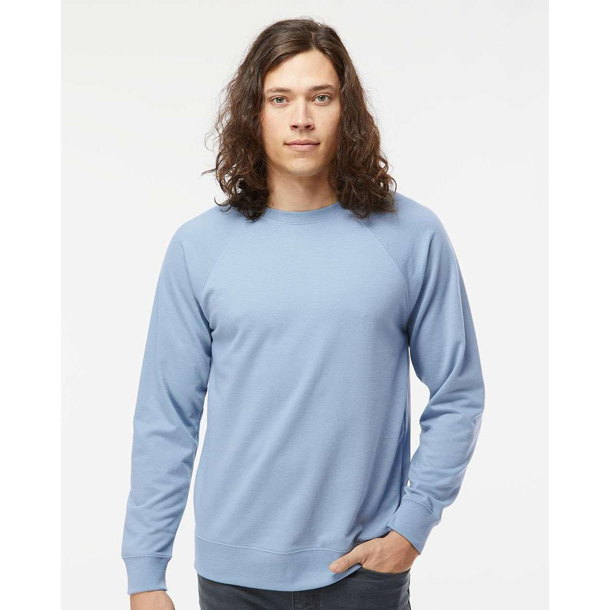 no-logo Independent Trading Co. Icon Unisex Lightweight Loopback Terry Crewneck Sweatshirt-Fleece-Independent Trading Co.-Thread Logic