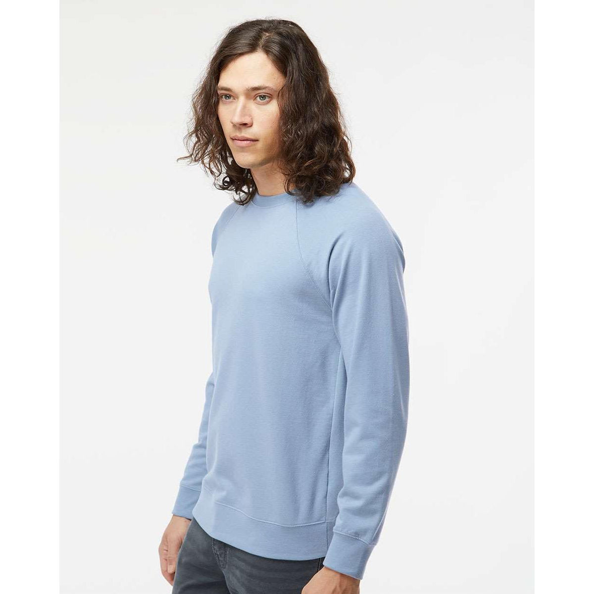 no-logo Independent Trading Co. Icon Unisex Lightweight Loopback Terry Crewneck Sweatshirt-Fleece-Independent Trading Co.-Thread Logic