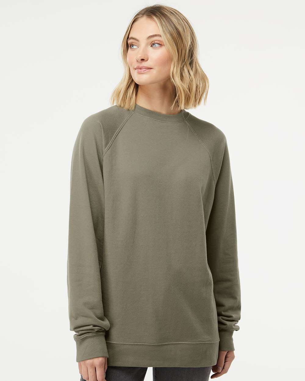 no-logo Independent Trading Co. Icon Unisex Lightweight Loopback Terry Crewneck Sweatshirt-Fleece-Independent Trading Co.-Thread Logic