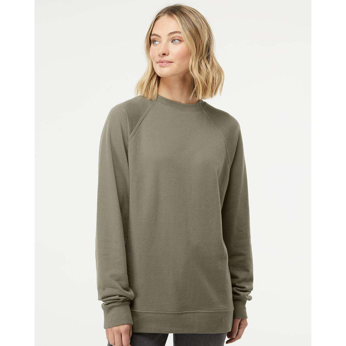 no-logo Independent Trading Co. Icon Unisex Lightweight Loopback Terry Crewneck Sweatshirt-Fleece-Independent Trading Co.-Thread Logic