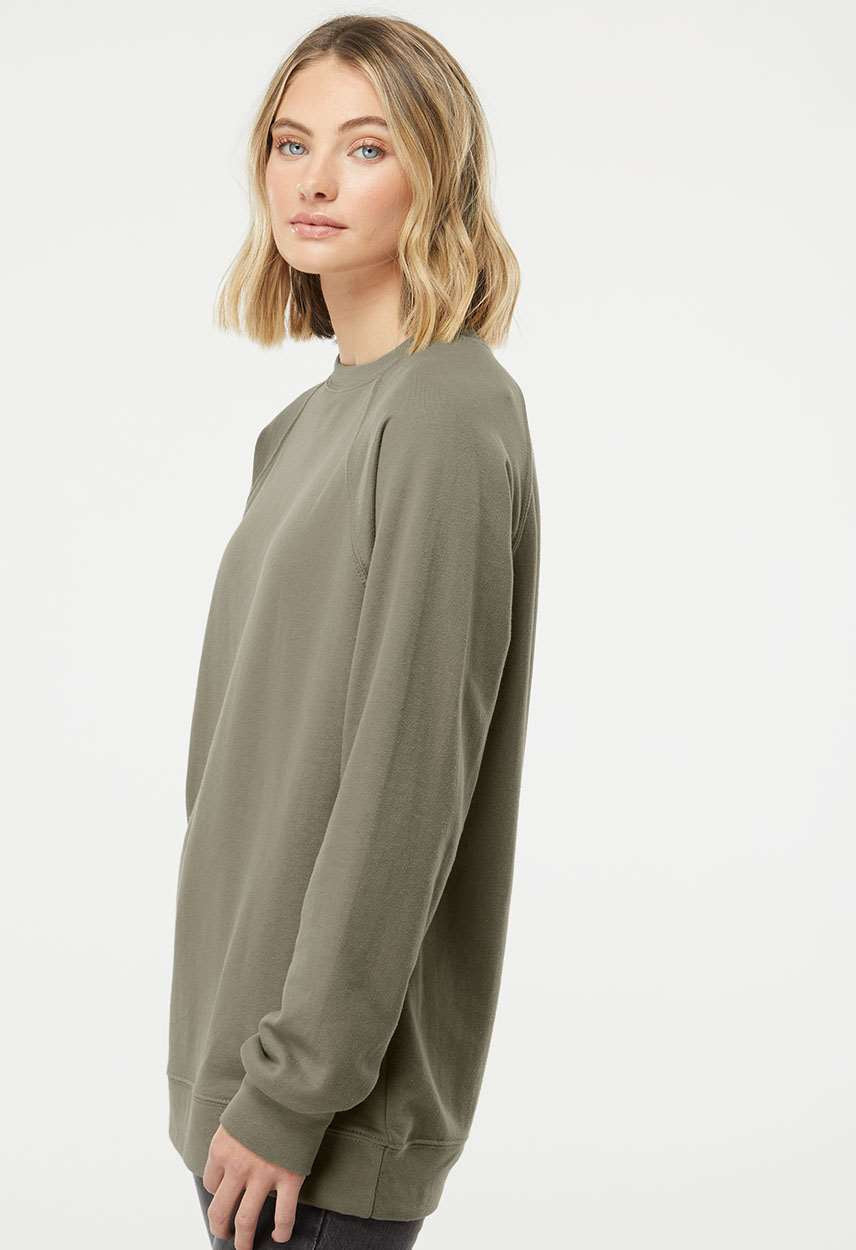no-logo Independent Trading Co. Icon Unisex Lightweight Loopback Terry Crewneck Sweatshirt-Fleece-Independent Trading Co.-Thread Logic