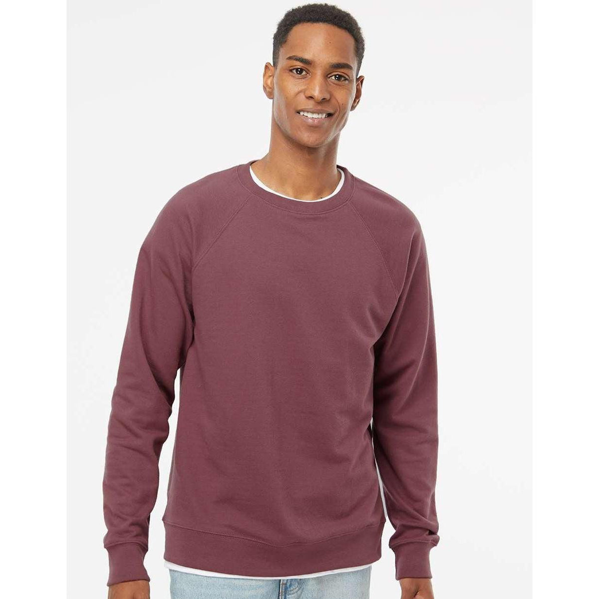 no-logo Independent Trading Co. Icon Unisex Lightweight Loopback Terry Crewneck Sweatshirt-Fleece-Independent Trading Co.-Thread Logic