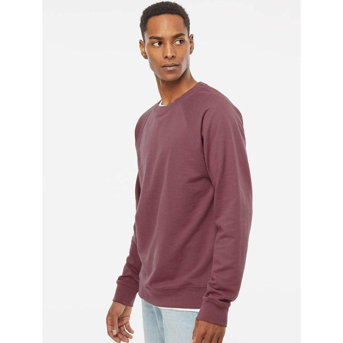 no-logo Independent Trading Co. Icon Unisex Lightweight Loopback Terry Crewneck Sweatshirt-Fleece-Independent Trading Co.-Thread Logic