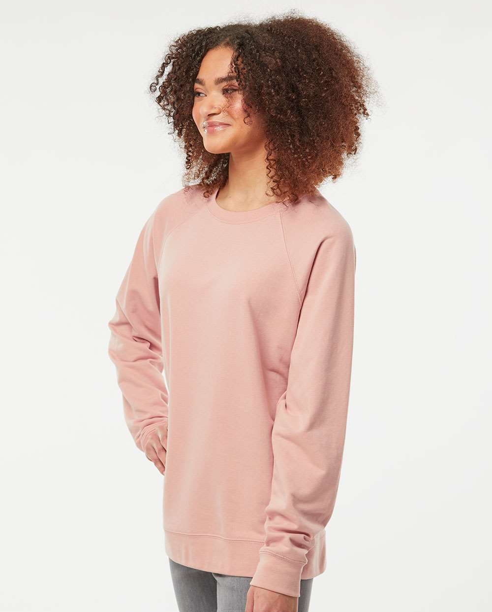 no-logo Independent Trading Co. Icon Unisex Lightweight Loopback Terry Crewneck Sweatshirt-Fleece-Independent Trading Co.-Thread Logic