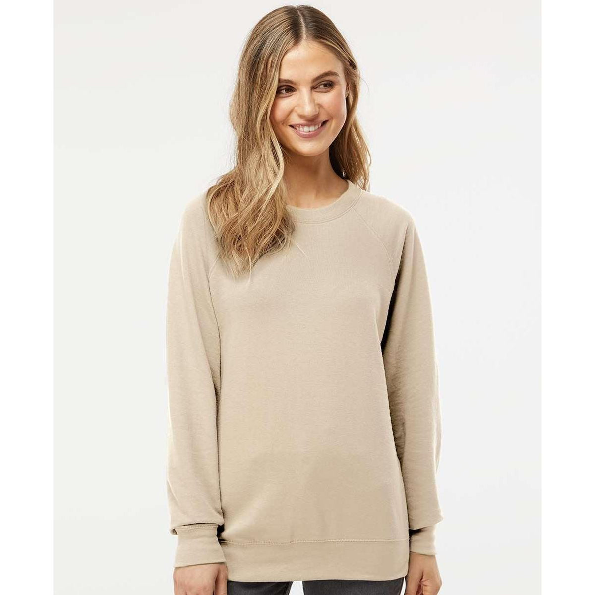 no-logo Independent Trading Co. Icon Unisex Lightweight Loopback Terry Crewneck Sweatshirt-Fleece-Independent Trading Co.-Thread Logic