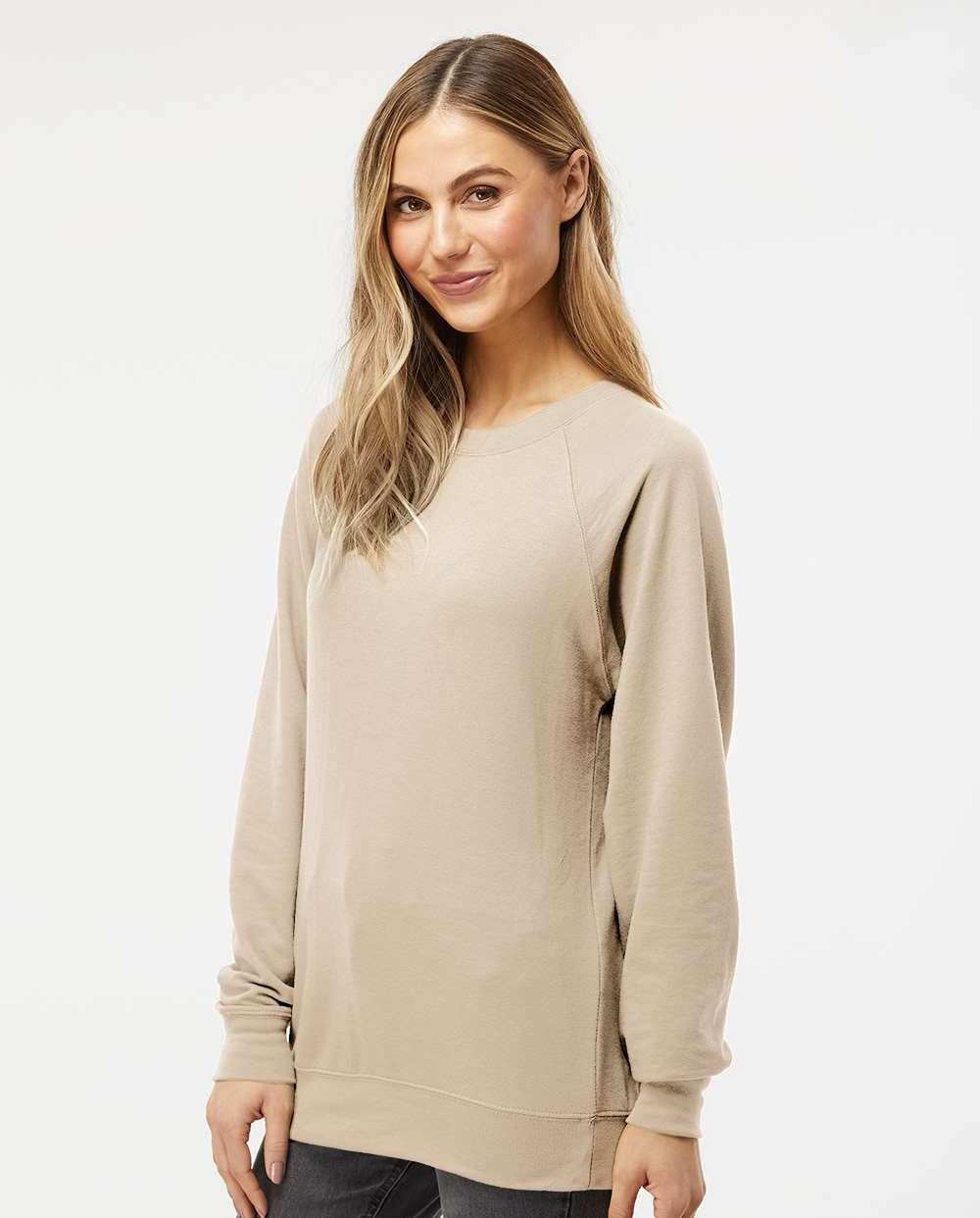 no-logo Independent Trading Co. Icon Unisex Lightweight Loopback Terry Crewneck Sweatshirt-Fleece-Independent Trading Co.-Thread Logic
