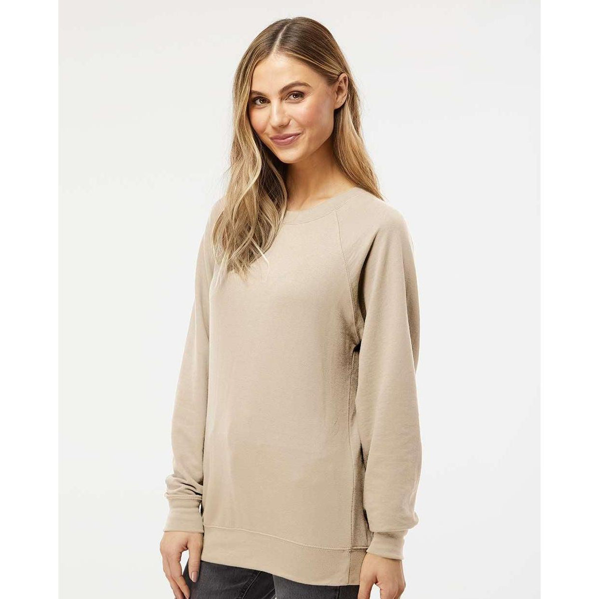 no-logo Independent Trading Co. Icon Unisex Lightweight Loopback Terry Crewneck Sweatshirt-Fleece-Independent Trading Co.-Thread Logic