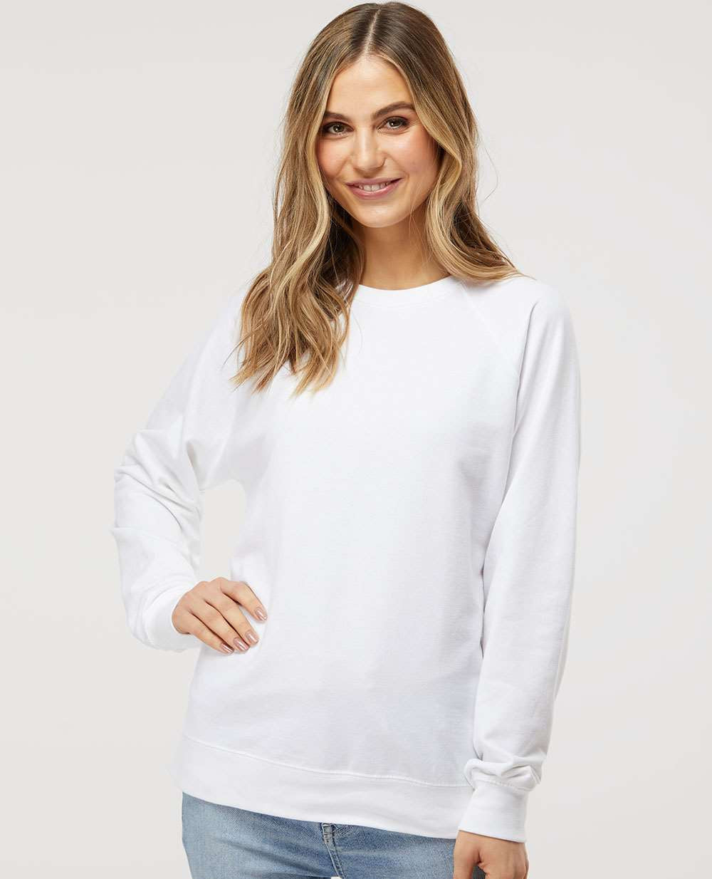 no-logo Independent Trading Co. Icon Unisex Lightweight Loopback Terry Crewneck Sweatshirt-Fleece-Independent Trading Co.-Thread Logic