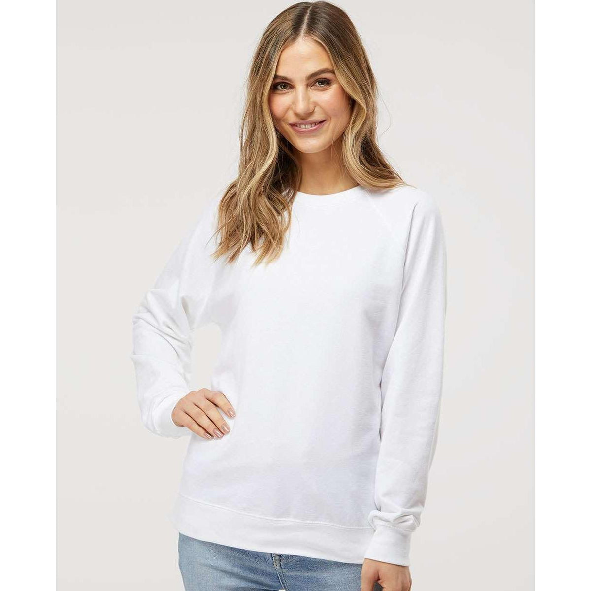 no-logo Independent Trading Co. Icon Unisex Lightweight Loopback Terry Crewneck Sweatshirt-Fleece-Independent Trading Co.-Thread Logic