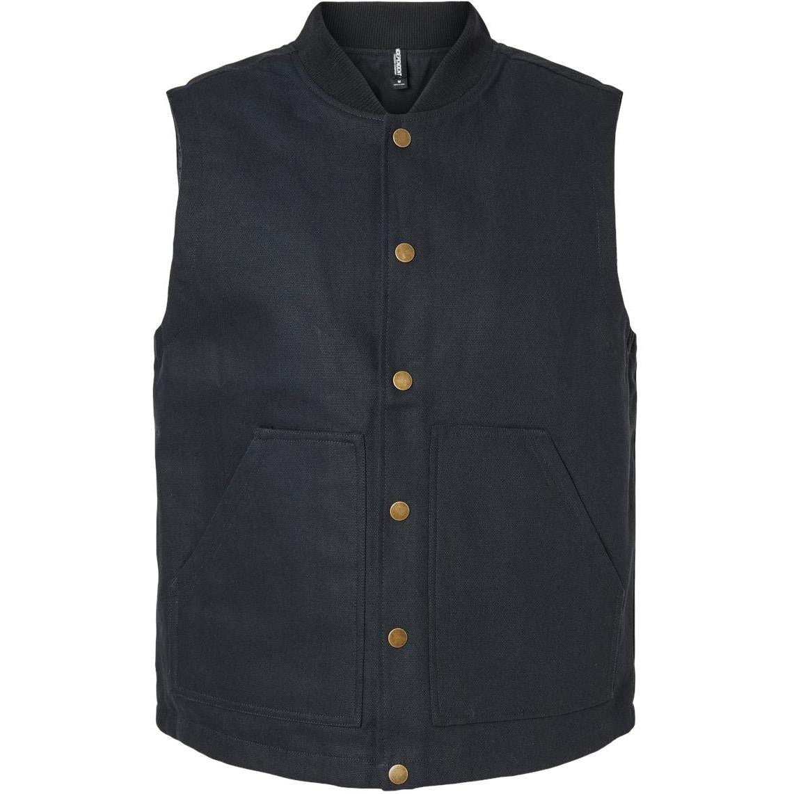 logo-left Independent Trading Co. Insulated Canvas Workwear Vest-Apparel-Independent Trading Co.-Black-S-Thread Logic