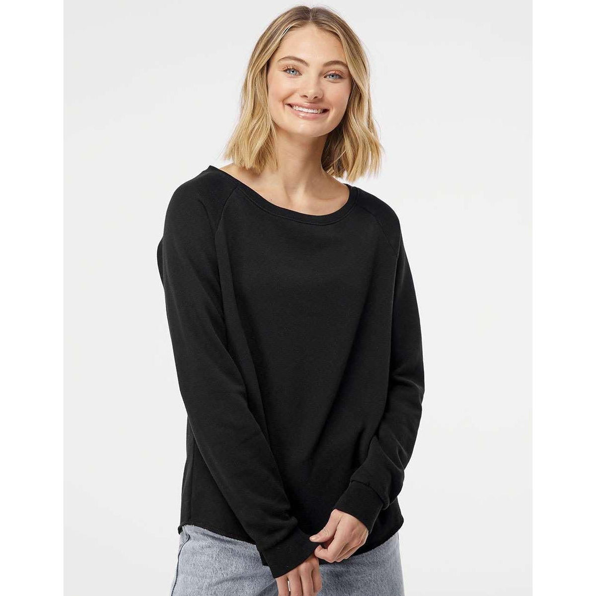 no-logo Independent Trading Co. Ladies California Wave Wash Crewneck Sweatshirt-Ladies Layering-Independent Trading Co.-Thread Logic