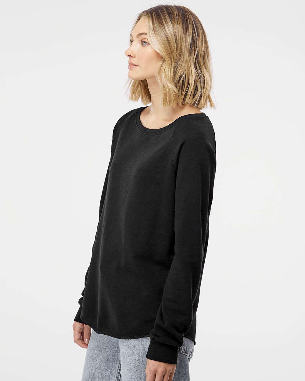 no-logo Independent Trading Co. Ladies California Wave Wash Crewneck Sweatshirt-Ladies Layering-Independent Trading Co.-Thread Logic