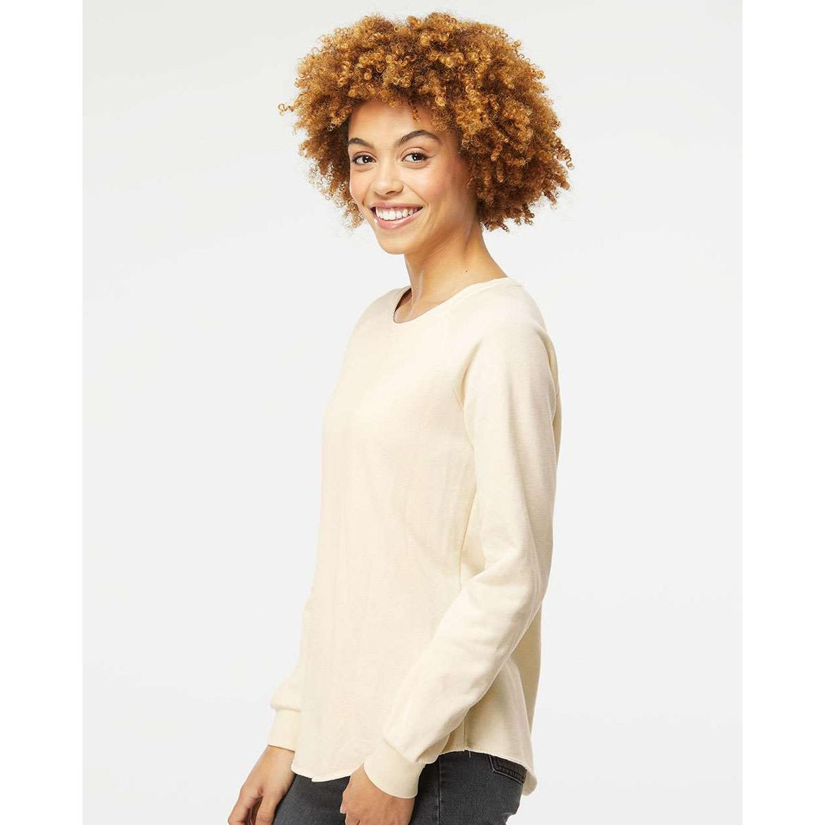 no-logo Independent Trading Co. Ladies California Wave Wash Crewneck Sweatshirt-Ladies Layering-Independent Trading Co.-Thread Logic