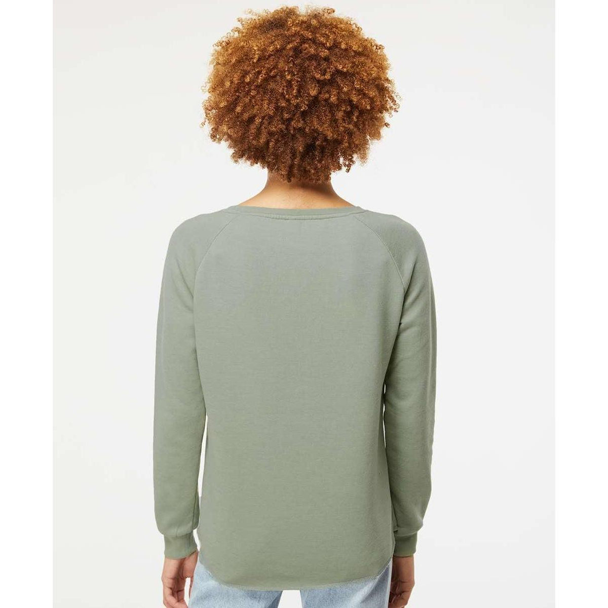 no-logo Independent Trading Co. Ladies California Wave Wash Crewneck Sweatshirt-Ladies Layering-Independent Trading Co.-Thread Logic