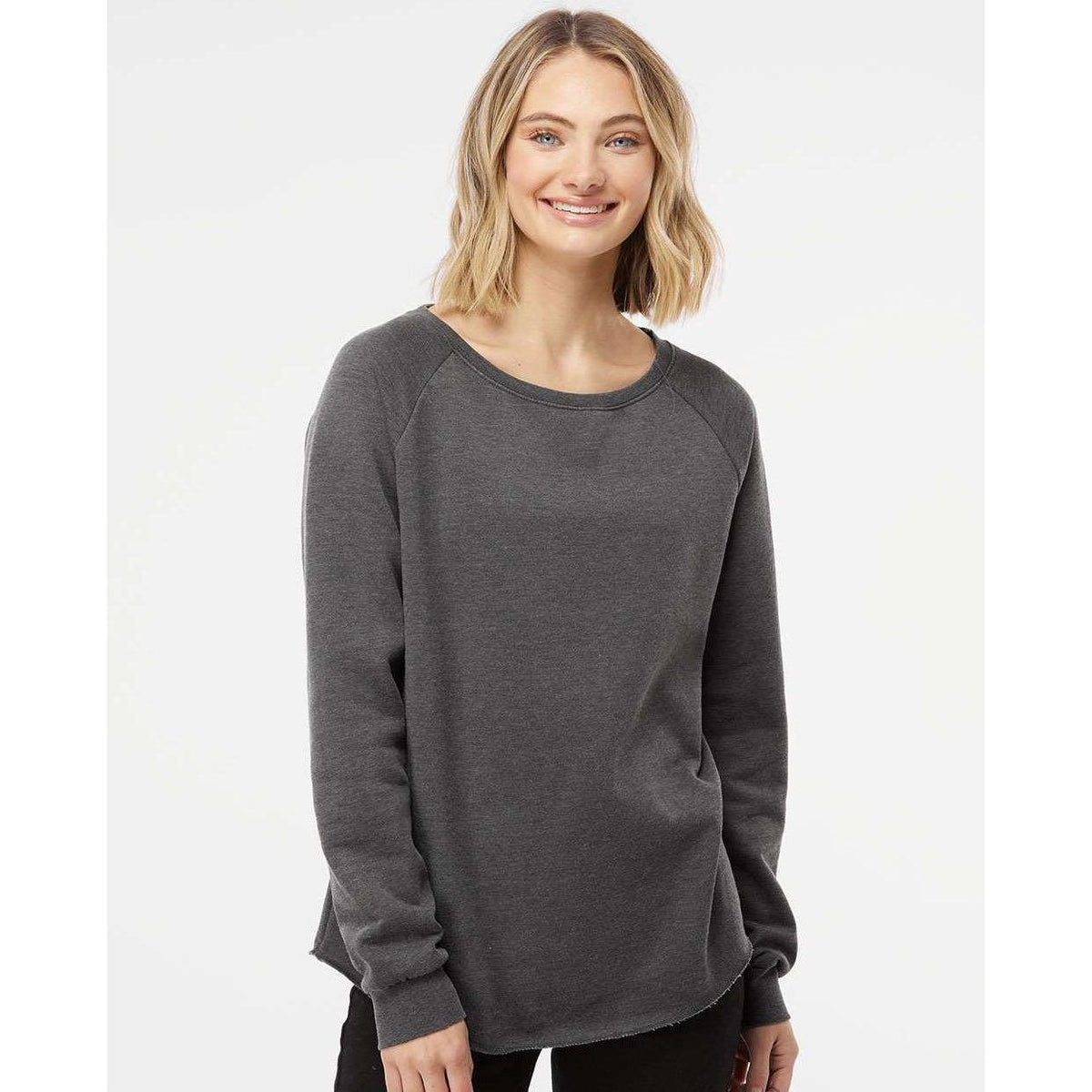 no-logo Independent Trading Co. Ladies California Wave Wash Crewneck Sweatshirt-Ladies Layering-Independent Trading Co.-Thread Logic