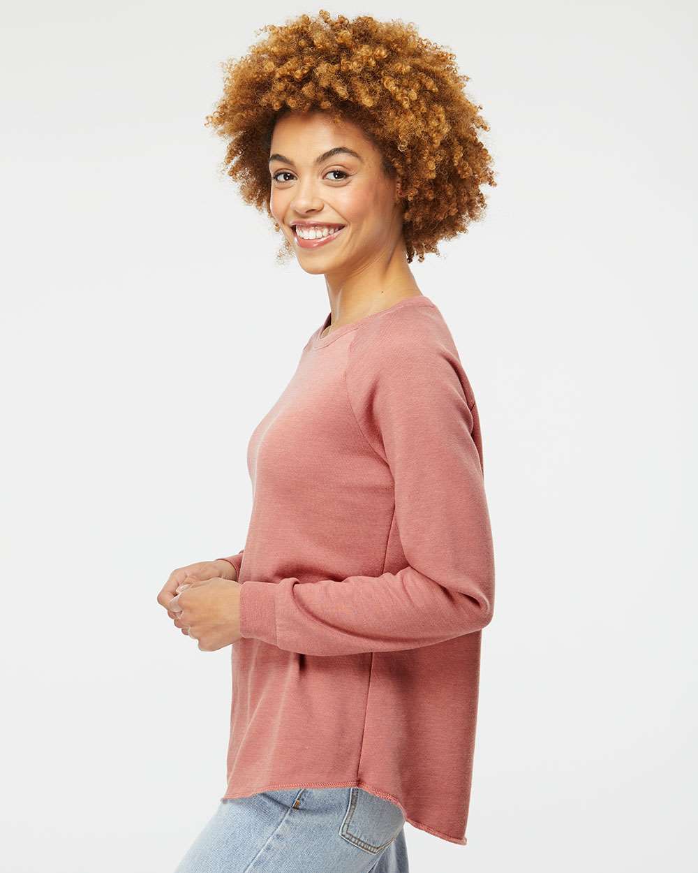 no-logo Independent Trading Co. Ladies California Wave Wash Crewneck Sweatshirt-Ladies Layering-Independent Trading Co.-Thread Logic