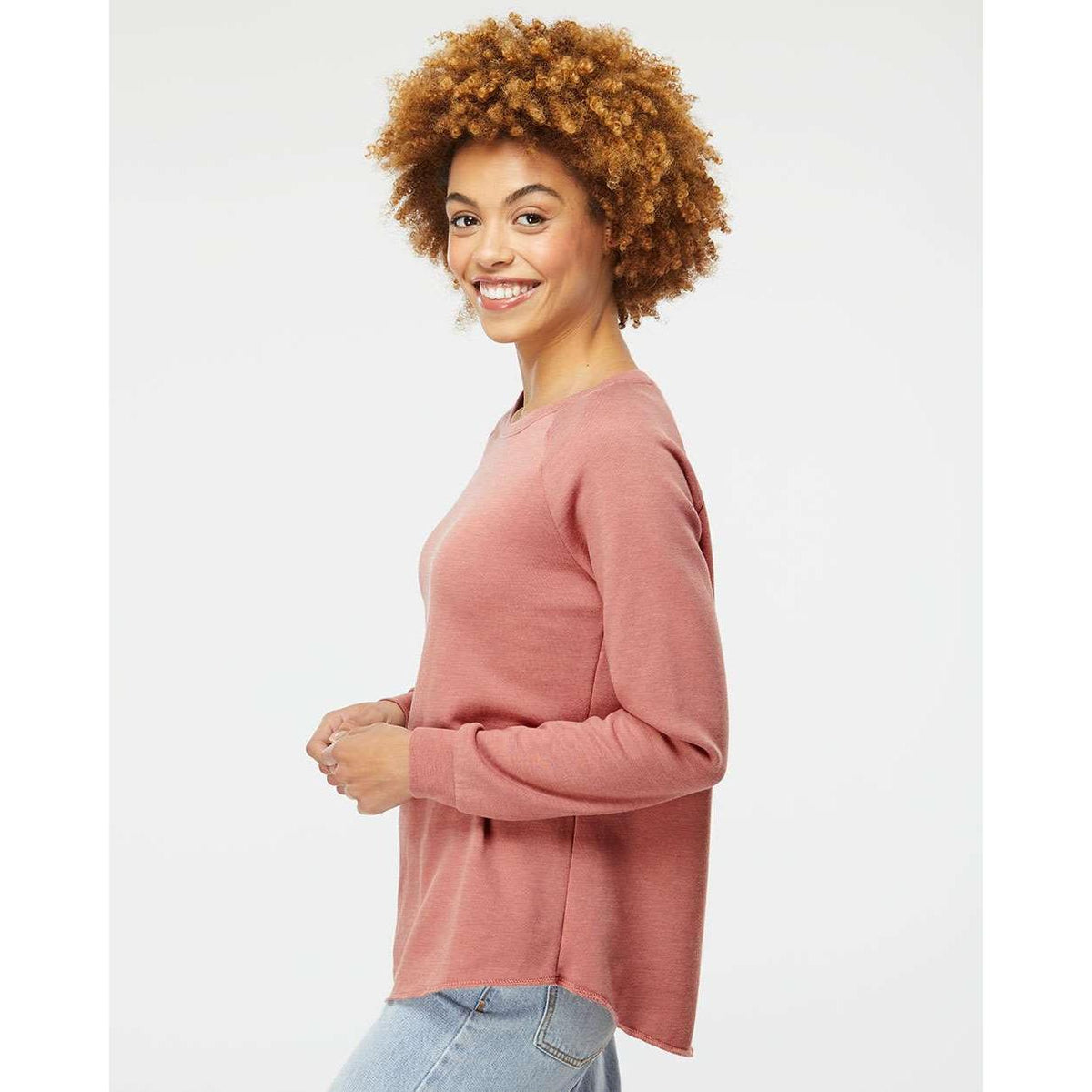 no-logo Independent Trading Co. Ladies California Wave Wash Crewneck Sweatshirt-Ladies Layering-Independent Trading Co.-Thread Logic