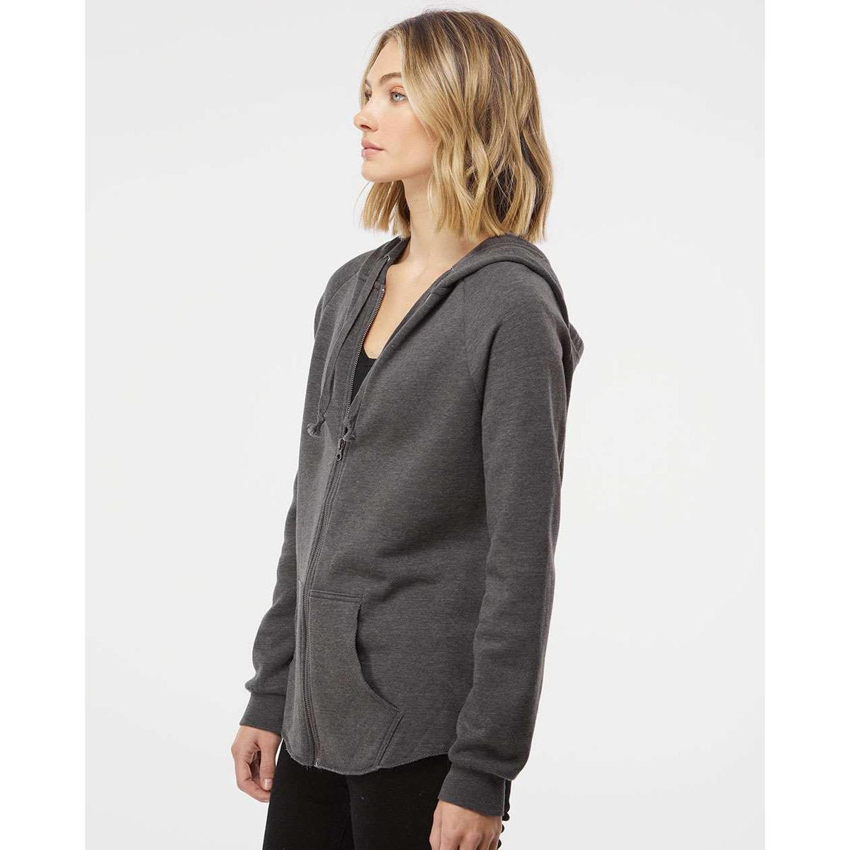 no-logo Independent Trading Co. Ladies California Wave Wash Full-Zip Hooded Sweatshirt -Ladies Layering-Independent Trading Co.-Thread Logic