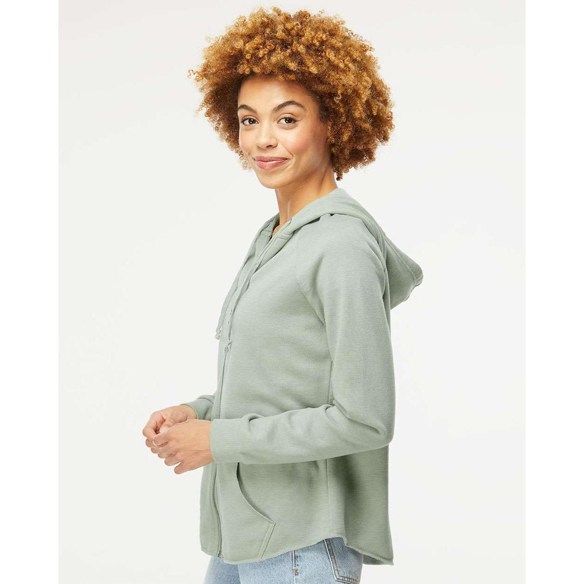 no-logo Independent Trading Co. Ladies California Wave Wash Full-Zip Hooded Sweatshirt -Ladies Layering-Independent Trading Co.-Thread Logic