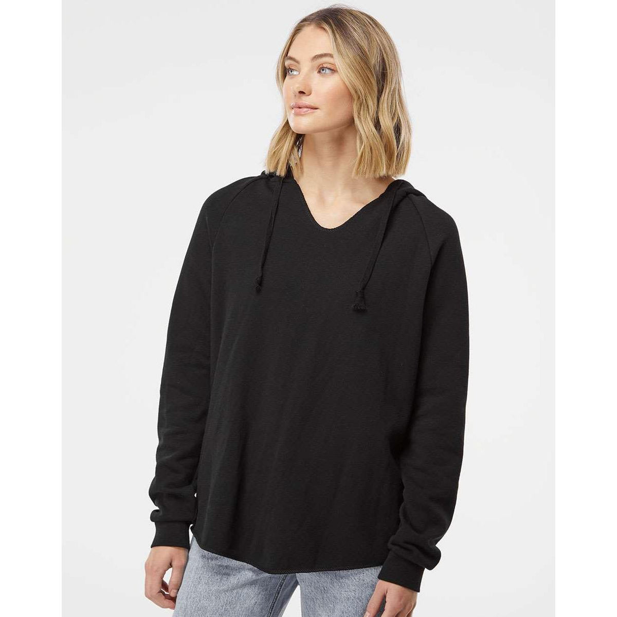 no-logo Independent Trading Co. Ladies Lightweight California Wave Wash Hooded Sweatshirt-Ladies Layering-Independent Trading Co.-Thread Logic