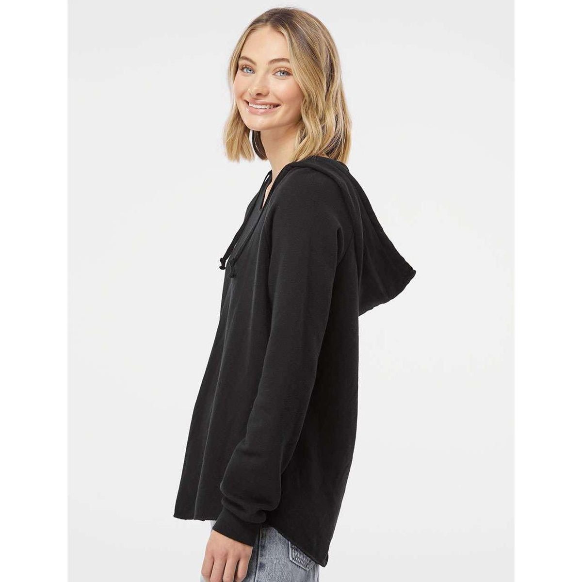 no-logo Independent Trading Co. Ladies Lightweight California Wave Wash Hooded Sweatshirt-Ladies Layering-Independent Trading Co.-Thread Logic