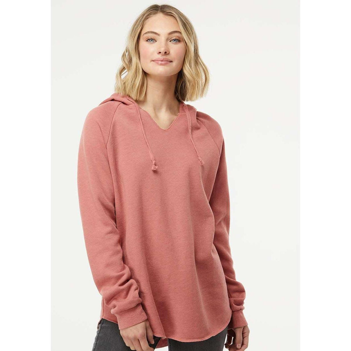 no-logo Independent Trading Co. Ladies Lightweight California Wave Wash Hooded Sweatshirt-Ladies Layering-Independent Trading Co.-Thread Logic