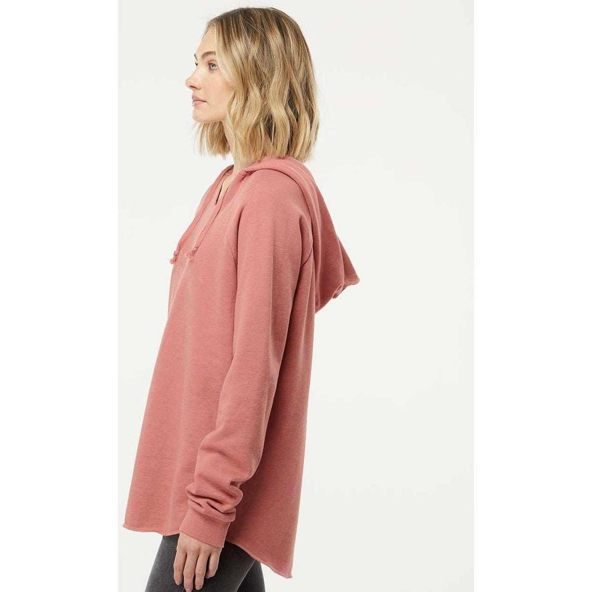 no-logo Independent Trading Co. Ladies Lightweight California Wave Wash Hooded Sweatshirt-Ladies Layering-Independent Trading Co.-Thread Logic