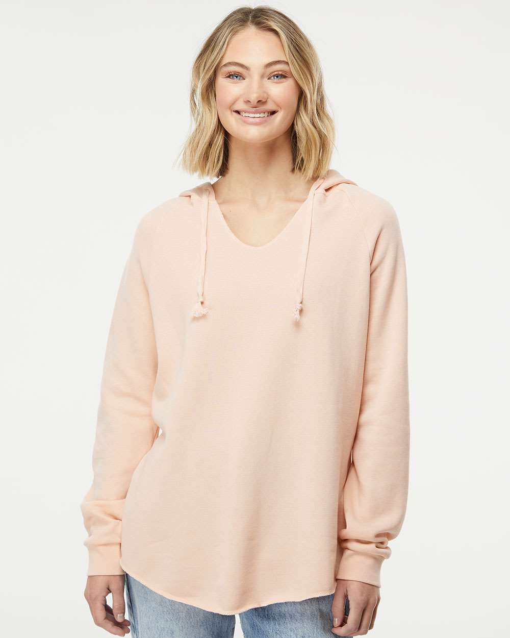 no-logo Independent Trading Co. Ladies Lightweight California Wave Wash Hooded Sweatshirt-Ladies Layering-Independent Trading Co.-Thread Logic