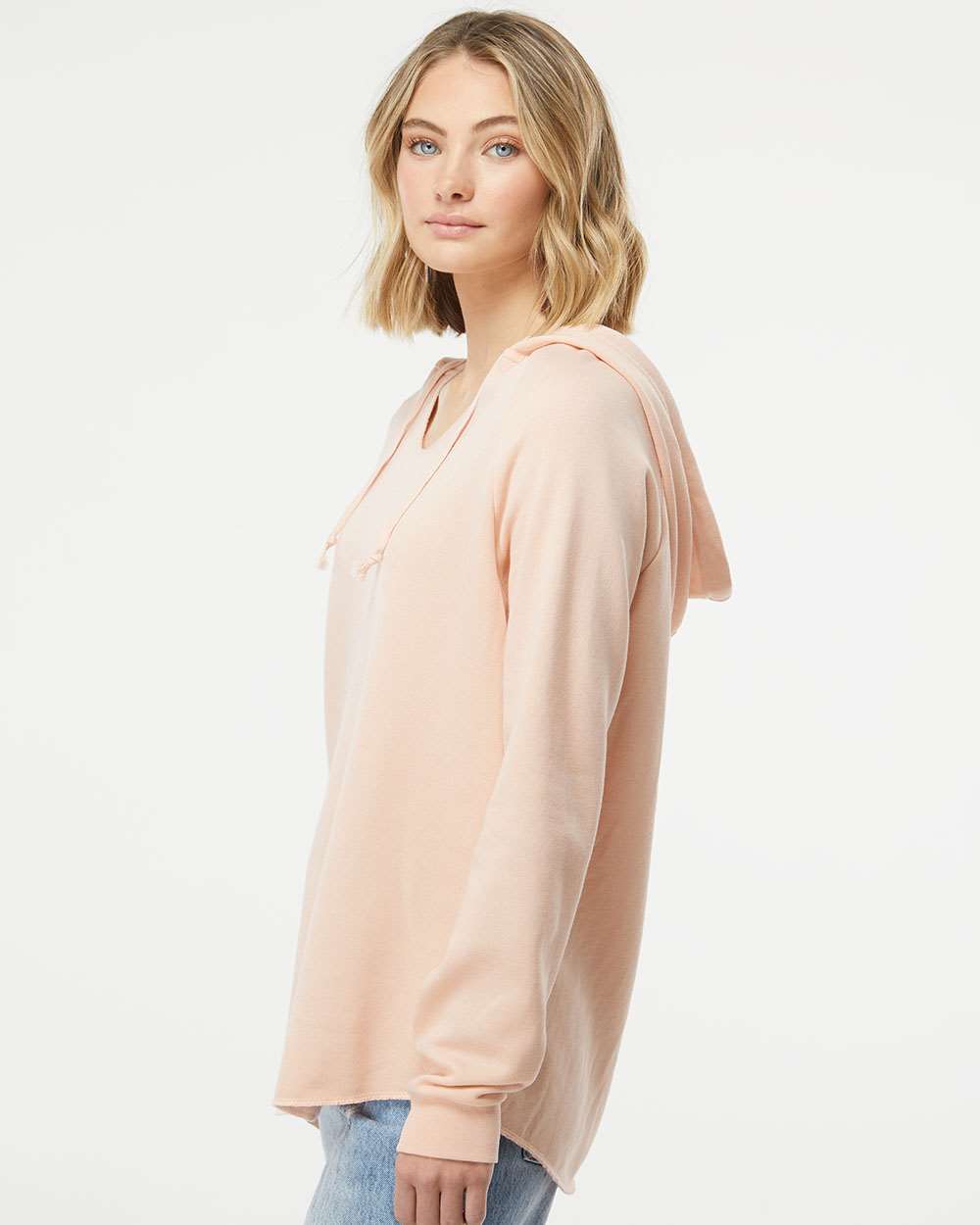 no-logo Independent Trading Co. Ladies Lightweight California Wave Wash Hooded Sweatshirt-Ladies Layering-Independent Trading Co.-Thread Logic