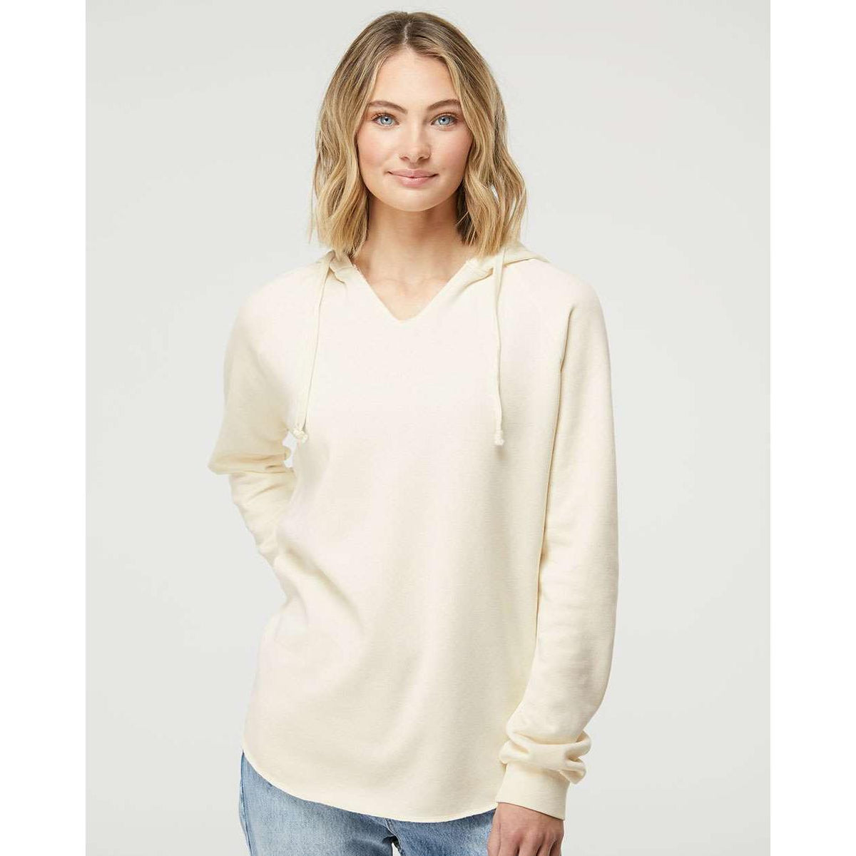 no-logo Independent Trading Co. Ladies Lightweight California Wave Wash Hooded Sweatshirt-Ladies Layering-Independent Trading Co.-Thread Logic
